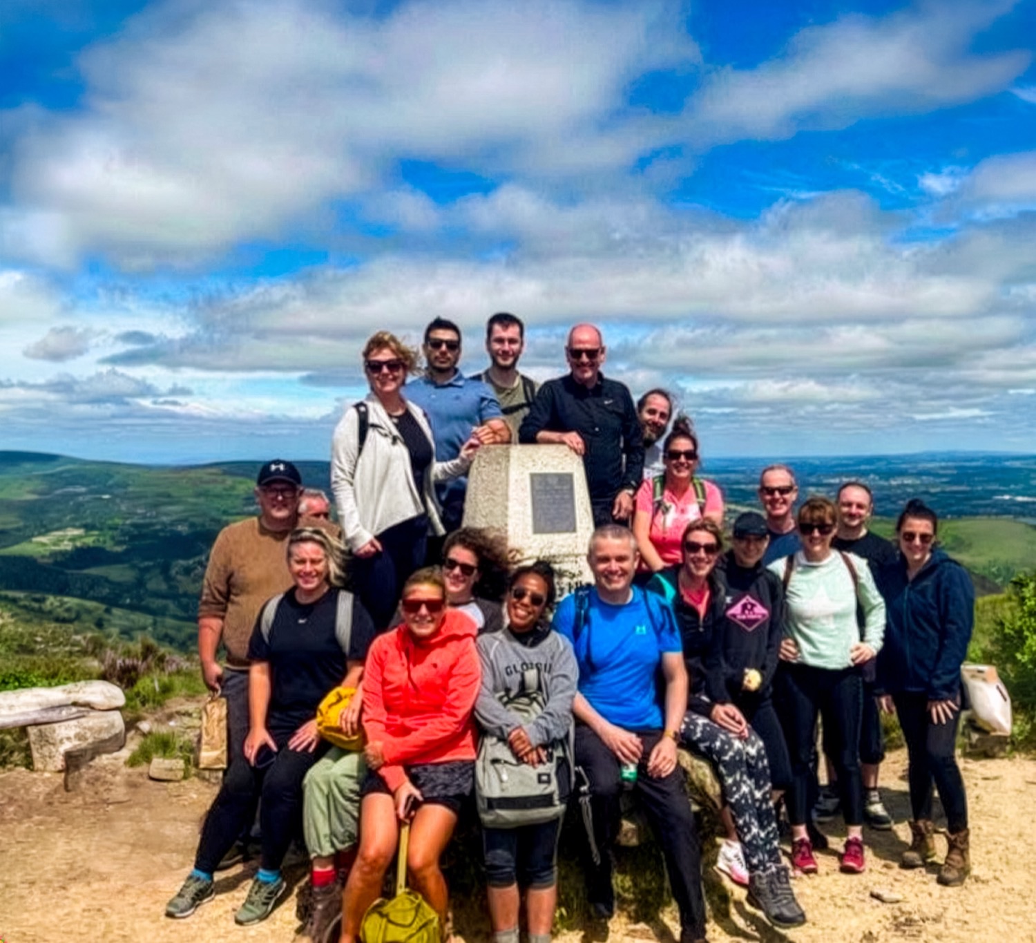 The GroupEd team at the summit on a team walk